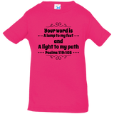 Bible Verse Infant Jersey T-Shirt - "Psalm 119:105" Design 1 (Black Font) - Meditate Healing Christian Store