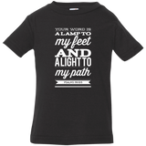 Bible Verse Infant Jersey T-Shirt - "Psalm 119:105" Design 15 (White Font) - Meditate Healing Christian Store