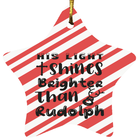 Durable MDF High-Gloss Christmas Ornament: His Light Shines Brighter Than Rudolph (Design: Star-Candy)