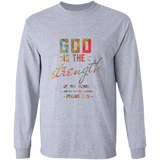 Bible Verse Long Sleeve Ultra Cotton T-Shirt - God Is The Strength Of My Heart ~Psalm 73:26~ Design 6