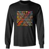 Bible Verse Long Sleeve Ultra Cotton T-Shirt - God Is The Strength Of My Heart ~Psalm 73:26~ Design 5