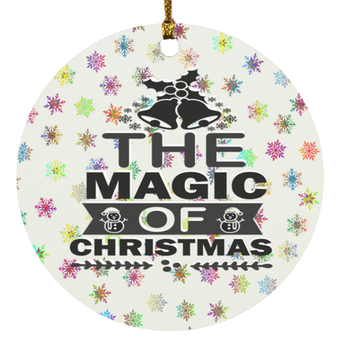 Durable MDF High-Gloss Christmas Ornament: The Magic Of Christmas (Design: Round-Rainbow Snowflake)