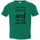 Bible Verse Toddler Jersey T-Shirt - "Psalm 119:105" Design 9 (Black Font) - Meditate Healing Christian Store