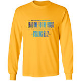 Bible Verse Ladies' Cotton Long Sleeve T-Shirt - Lead Me To The Rock That Is Higher Than I ~Psalms 61:2~ Design 4