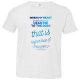 Bible Verse Toddler Jersey T-Shirt - "Psalms 61:2" Design 18 - Meditate Healing Christian Store