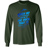 Bible Verse Ladies' Cotton Long Sleeve T-Shirt - Lead Me To The Rock That Is Higher Than I ~Psalms 61:2~ Design 14