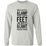 Bible Verse Long Sleeve  Ultra Cotton T-Shirt - "Psalm 119:105" Design 4 (Black Font) - Meditate Healing Christian Store