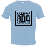 Bible Verse Toddler Jersey T-Shirt - "Psalm 119:105" Design 12 (Black Font) - Meditate Healing Christian Store