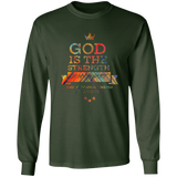 Bible Verse Long Sleeve Ultra Cotton T-Shirt - God Is The Strength Of My Heart ~Psalm 73:26~ Design 8