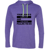 Bible Verse Men Long Sleeve T-Shirt Hoodie - "Psalm 119:105" Design 21 (Black Font) - Meditate Healing Christian Store
