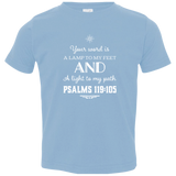 Bible Verse Toddler Jersey T-Shirt - "Psalm 119:105" Design 5 (White Font) - Meditate Healing Christian Store