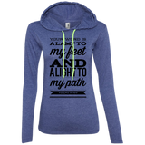 Bible Verse Ladies' Long Sleeve T-Shirt Hoodie - "Psalm 119:105" Design 15 (Black Font) - Meditate Healing Christian Store