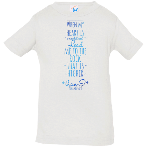 Bible Verse Infant Jersey T-Shirt - "Psalm 61:2" Design 2 - Meditate Healing Christian Store