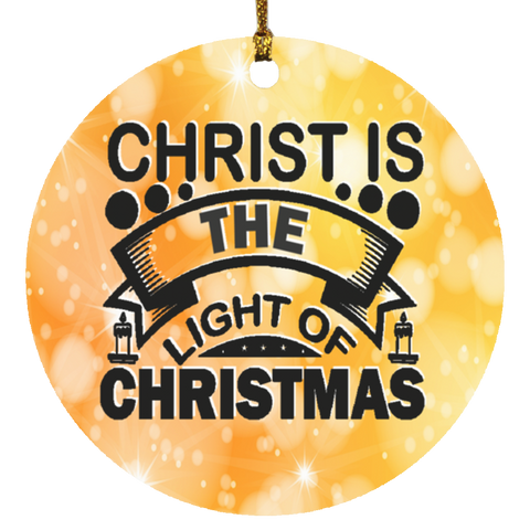 Durable MDF High-Gloss Christmas Ornament: Christ Is The Light Of Christmas (Design: Round-Orange)