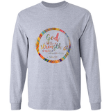 Bible Verse Long Sleeve Ultra Cotton T-Shirt - God Is The Strength Of My Heart ~Psalm 73:26~ Design 9