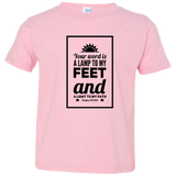 Bible Verse Toddler Jersey T-Shirt - "Psalm 119:105" Design 2 (Black Font) - Meditate Healing Christian Store