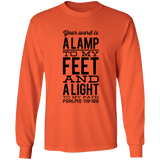 Bible Verse Long Sleeve  Ultra Cotton T-Shirt - "Psalm 119:105" Design 4 (Black Font) - Meditate Healing Christian Store