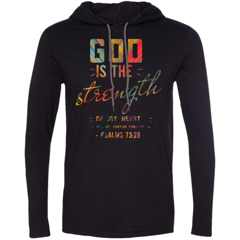 Bible Verse Men Long Sleeve T-Shirt Hoodie - "Psalm 73:26" Design 6 - Meditate Healing Christian Store