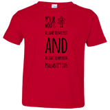 Bible Verse Toddler Jersey T-Shirt - "Psalm 119:105" Design 19 (Black Font) - Meditate Healing Christian Store
