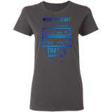 Bible Verses Ladies' 5.3 oz. T-Shirt - "Psalm 61:2" Design 5 - Meditate Healing Christian Store