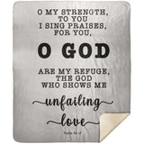 Typography Premium Sherpa Mink Blanket - God Is My Defense, My God Of Mercy ~Psalm 59:17~