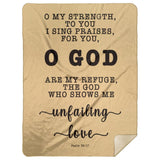 Typography Premium Sherpa Mink Blanket - God Is My Defense, My God Of Mercy ~Psalm 59:17~