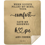 Typography Premium Sherpa Mink Blanket - Your Comfort Delights My Soul ~Psalm 94:19~
