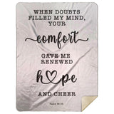 Typography Premium Sherpa Mink Blanket - Your Comfort Delights My Soul ~Psalm 94:19~