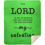 Typography Premium Sherpa Mink Blanket - He Has Become My Salvation ~Psalm 118:14~