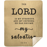 Typography Premium Sherpa Mink Blanket - He Has Become My Salvation ~Psalm 118:14~