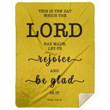 Typography Premium Sherpa Mink Blanket - Rejoice And Be Glad ~Psalm 118:24~