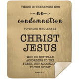 Typography Premium Sherpa Mink Blanket - No More Condemnation ~Romans 8:1~