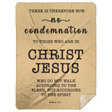 Typography Premium Sherpa Mink Blanket - No More Condemnation ~Romans 8:1~