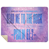 Bible Verses Premium Mink Sherpa Blanket - Lead Me To The Rock ~Psalm 61:2~ Design 4