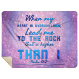 Bible Verses Premium Mink Sherpa Blanket - Lead Me To The Rock ~Psalm 61:2~ Design 6