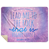 Bible Verses Premium Mink Sherpa Blanket - Lead Me To The Rock ~Psalm 61:2~ Design 7