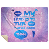 Bible Verses Premium Mink Sherpa Blanket - Lead Me To The Rock ~Psalm 61:2~ Design 9