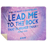 Bible Verses Premium Mink Sherpa Blanket - Lead Me To The Rock ~Psalm 61:2~ Design 12