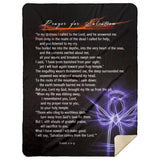 Bible Verses Premium Mink Sherpa Blanket - Prayer for Salvation ~Jonah 2:2-9~ (Design: Angel 2)