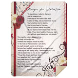 Bible Verses Premium Mink Sherpa Blanket - Prayer for Salvation ~Jonah 2:2-9~ (Design: Flower Frame 1)
