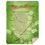 Bible Verses Premium Mink Sherpa Blanket - Prayer for Salvation ~Jonah 2:2-9~ (Design: Misty 2)