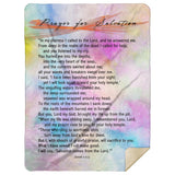 Bible Verses Premium Mink Sherpa Blanket - Prayer for Salvation ~Jonah 2:2-9~ (Design: Watercolor 1)