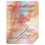Bible Verses Premium Mink Sherpa Blanket - Prayer for Salvation ~Jonah 2:2-9~ (Design: Watercolor 2)