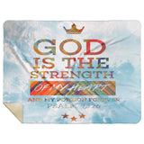 Bible Verses Premium Mink Sherpa Blanket - God Is The Strength Of My Heart Forever ~Psalm 73:26~ Design 8