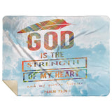 Bible Verses Premium Mink Sherpa Blanket - God Is The Strength Of My Heart Forever ~Psalm 73:26~ Design 13