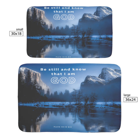 Fast Drying Memory Foam Bath Mat - Be still, and know that I am God ~Psalm 46:10~