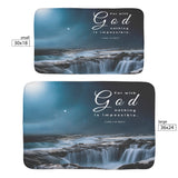 Fast Drying Memory Foam Bath Mat - For With God Nothing Will Be Impossible ~Luke 1:37~