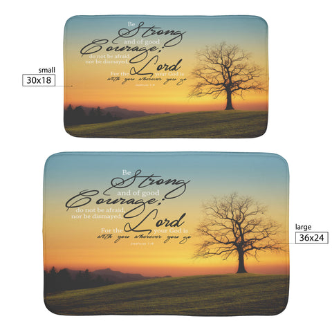 Fast Drying Memory Foam Bath Mat - God Is With You Wherever You Go ~Joshua 1:9~