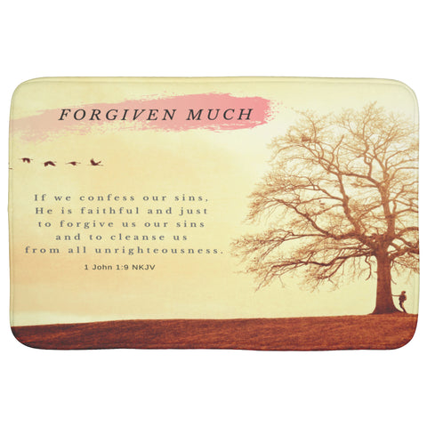 Fast Drying Memory Foam Bath Mat - He Is Faithful And Just To Forgive ~1 John 1:9~