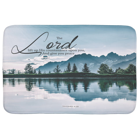 Fast Drying Memory Foam Bath Mat - The Lord Gives You Peace ~Numbers 6:26~